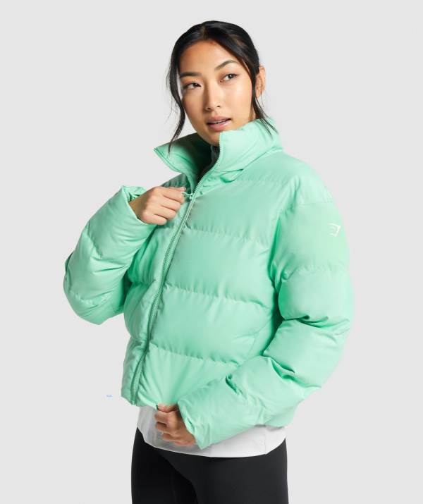 Damske Bundy Gymshark Puffer Zelene | GN4839527